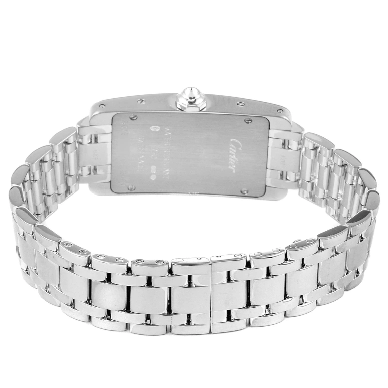 Cartier,Tank 34.80mm,34.80mm,White Gold,Silver,Quartz,In-house Caliber,Sapphire,Crystal Glass,WB7073L1