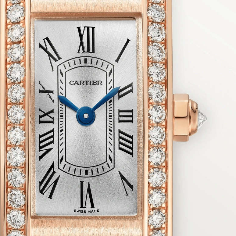 Cartier,Tank 28x15.20mm,28x15.20mm,Rose Gold,Silver,Quartz,Sapphire,Crystal Glass,Square,WJTA0058