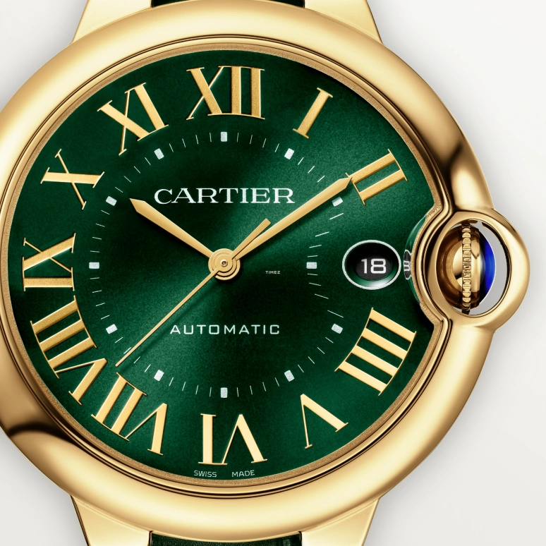 Cartier,Ballon Bleu de Cartier 40mm,40mm,Yellow Gold,Green,Automatic,Day,42hours,WGBB0062