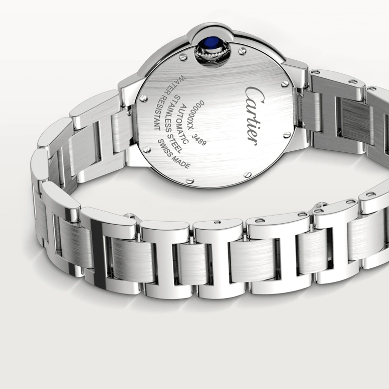 Cartier,Ballon Bleu de Cartier 33mm,33mm,Stainless Steel,Silver,Automatic,Sapphire,Crystal Glass,Round,W4BB0021