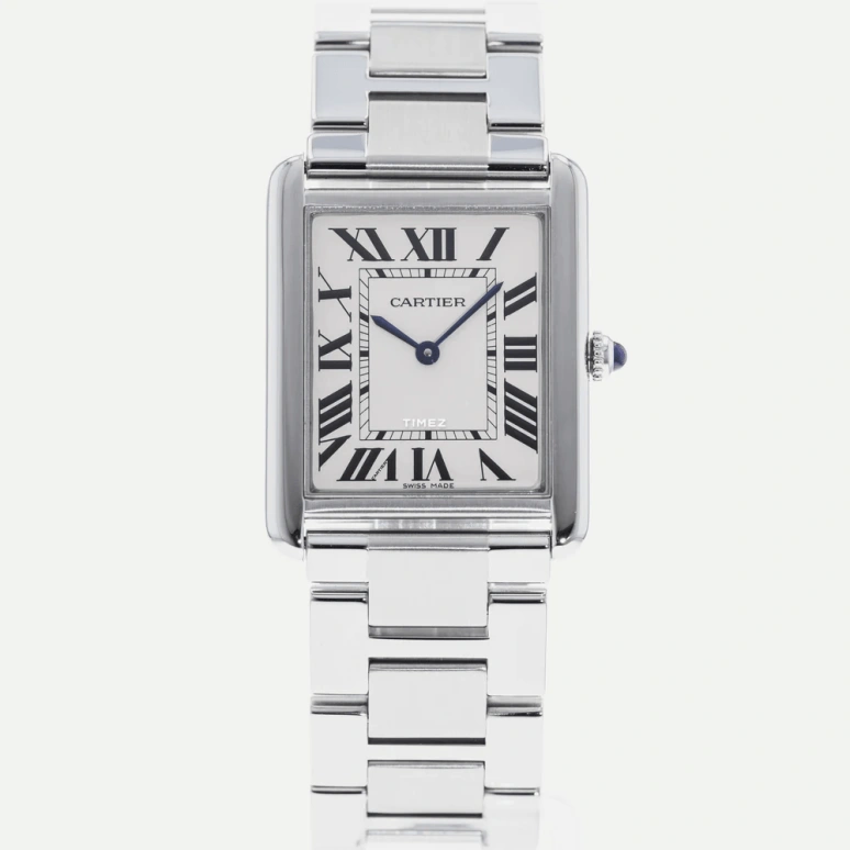 Cartier,Tank 34.80x27.40mm,34.80x27.40mm,Stainless Steel,Silver,Quartz,Sapphire,Crystal Glass,Square,W5200014