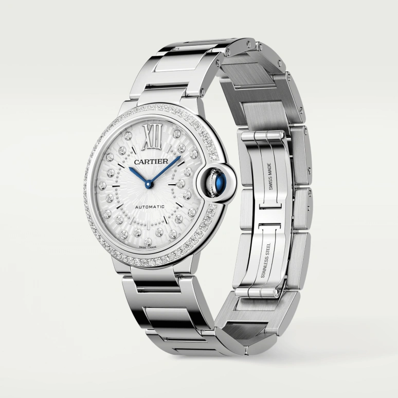 Cartier,Ballon Bleu de Cartier 36mm,36mm,Stainless Steel,Silver,Automatic,Sapphire,Crystal Glass,Round,W4BB0036