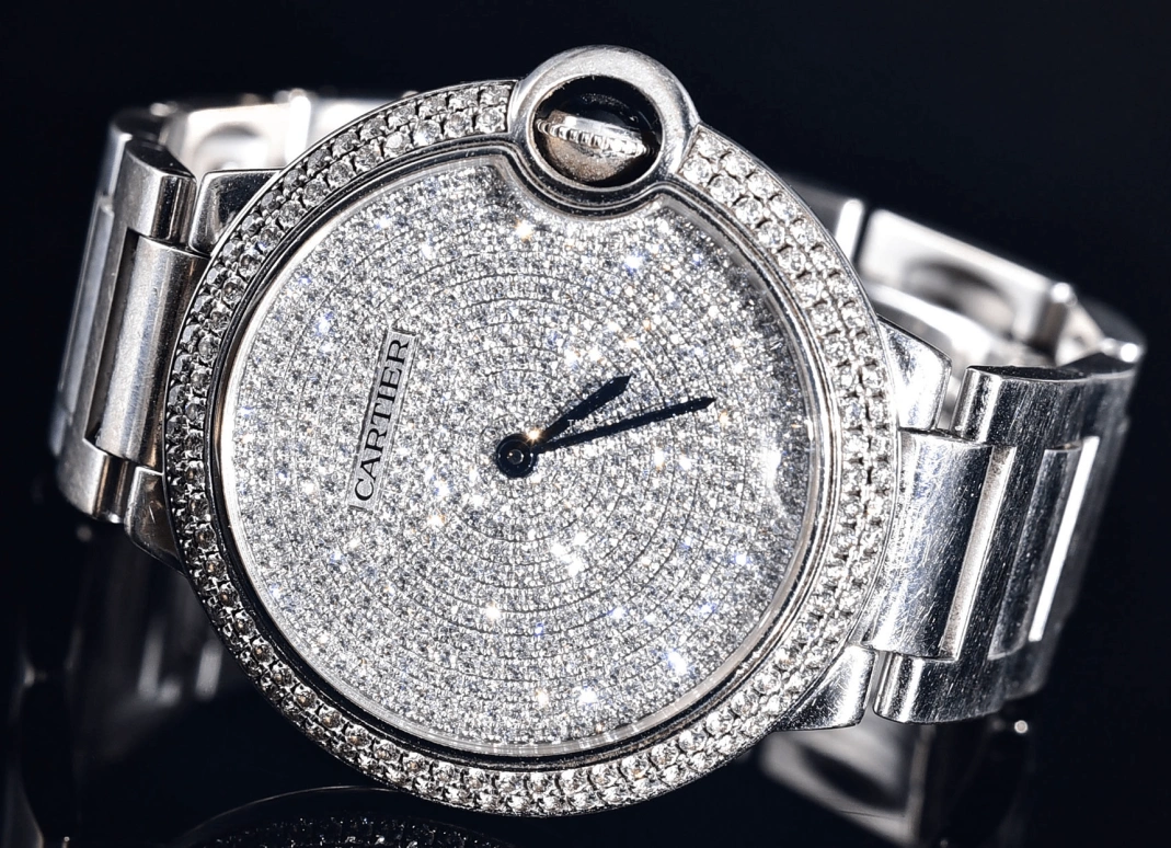Cartier,Ballon Bleu de Cartier 36mm,36mm,White Gold,Silver,Automatic,Sapphire,Crystal Glass,Round,WE902045