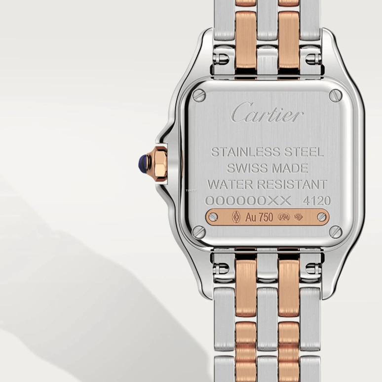 Cartier,Panthère de Cartier 20x30mm,20x30mm,Rose Gold,Stainless Steel,White,Quartz,Sapphire,Crystal Glass,Other,W3PN0009