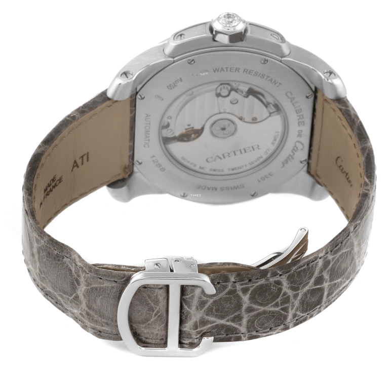 Cartier,Calibre de Cartier 42mm,42mm,White Gold,Silver,Automatic,Day,48hours,WF100003