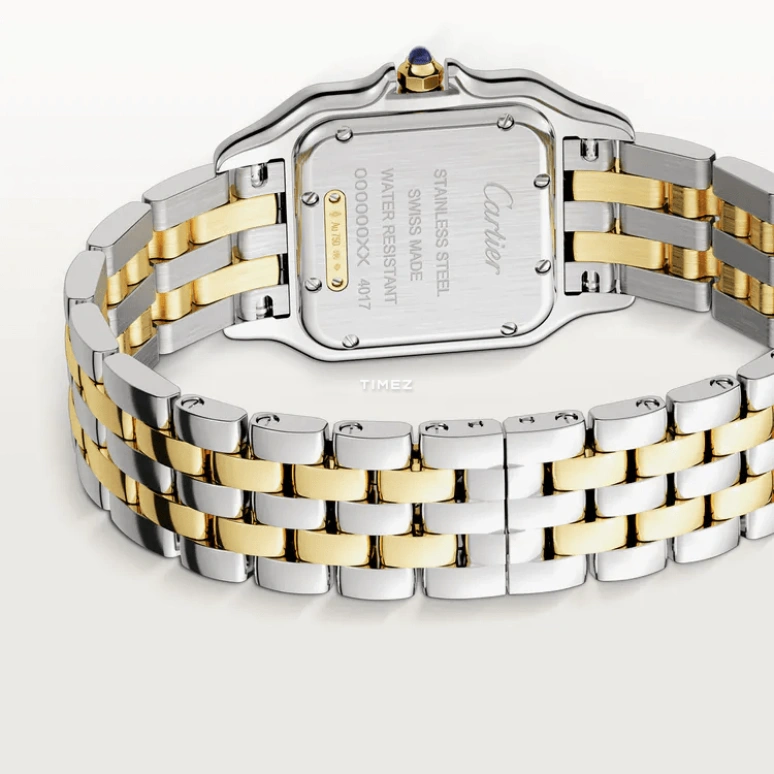 Cartier,Panthère de Cartier 29x37mm,29x37mm,Stainless Steel,Yellow Gold,Silver,Quartz,Sapphire,Crystal Glass,Square,W2PN0014