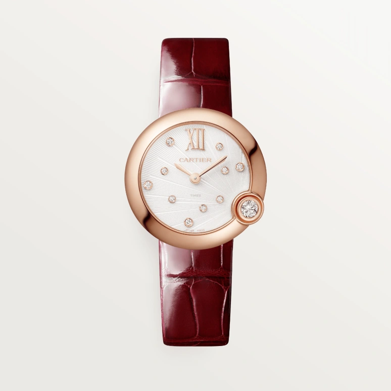 Cartier,Ballon Bleu de Cartier 30mm,30mm,Rose Gold,White,Quartz,Sapphire,Crystal Glass,Round,WGBL0010