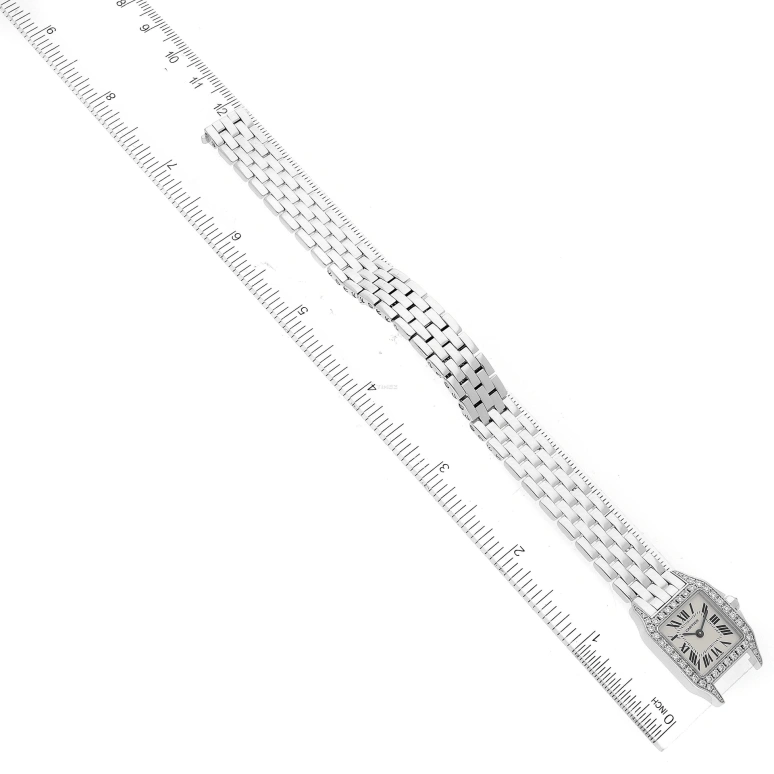 Cartier,Santos de Cartier 28.25x21.65mm,28.25x21.65mm,White Gold,Silver,Quartz,Sapphire,Crystal Glass,Square,WF9003Y8