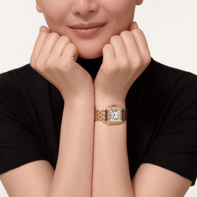 Cartier,Panthère de Cartier 36.50x26.70mm,36.50x26.70mm,Yellow Gold,Silver,Quartz,Glass,Square,WJPN0085