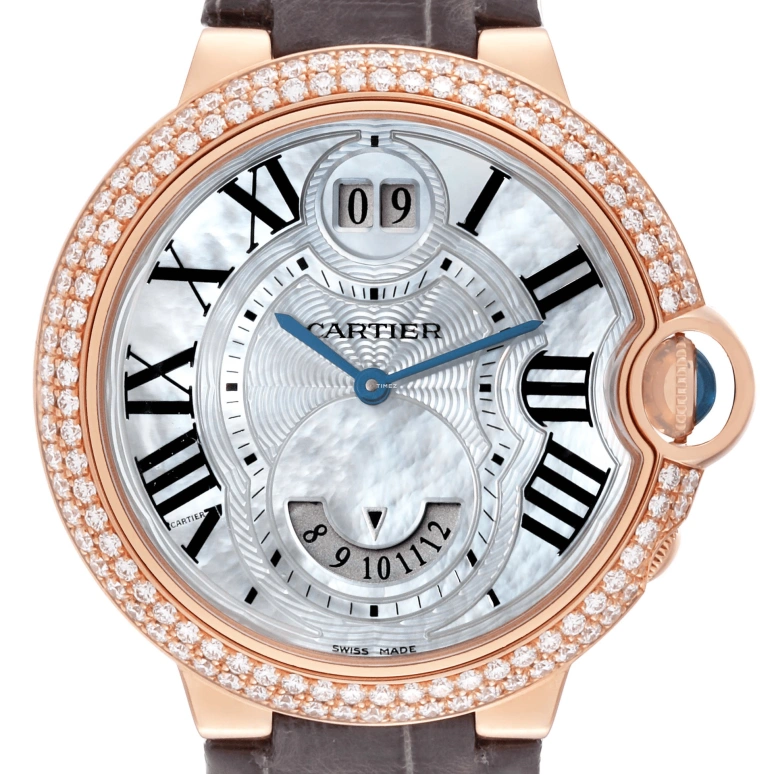 Cartier,Ballon Bleu de Cartier 38.50mm,38.50mm,Rose Gold,White,Automatic,Dule Time,Big Date,WE902018