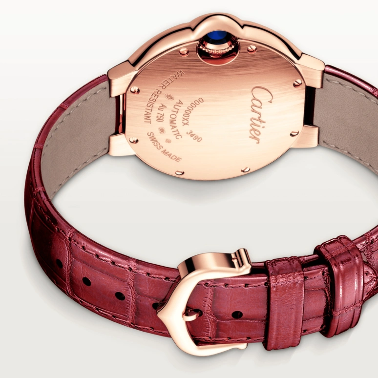 Cartier,Ballon Bleu de Cartier 33mm,33mm,Rose Gold,Silver,Automatic,Sapphire,Crystal Glass,Round,WJBB0033