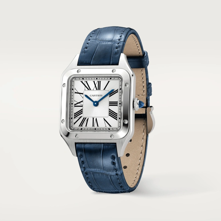 Cartier,Santos de Cartier 38x27.50mm,38x27.50mm,Stainless Steel,Silver,Quartz,Sapphire,Crystal Glass,Square,WSSA0023