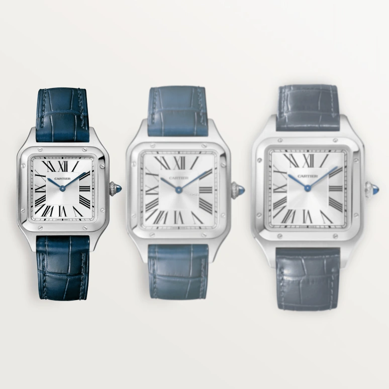 Cartier,Santos de Cartier 38x27.50mm,38x27.50mm,Stainless Steel,Silver,Quartz,Sapphire,Crystal Glass,Square,WSSA0086