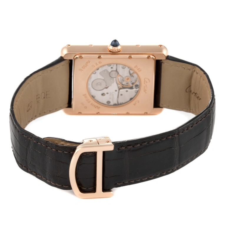 Cartier,Tank 29.20x30mm,29.20x30mm,Rose Gold,Silver,Handwound,Day,Power Reserve Indicator,W1560003