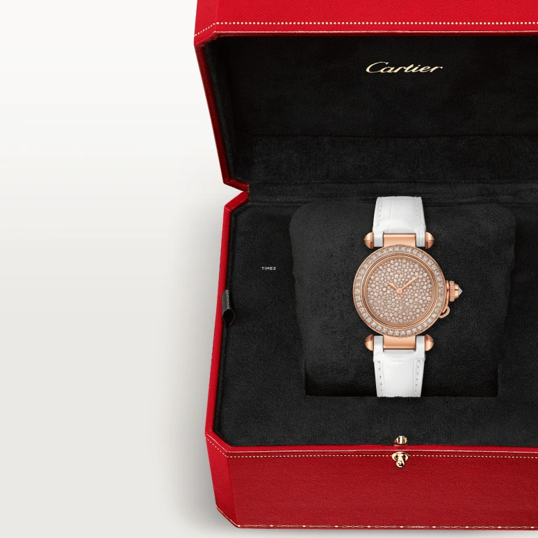 Cartier,Pasha de Cartier 30mm,30mm,Rose Gold,Quartz,Sapphire,Crystal Glass,Round,WJPA0042