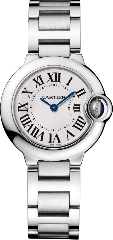 Cartier,Ballon Bleu de Cartier 28.60mm,28.60mm,Stainless Steel,Silver,Quartz,Sapphire,Crystal Glass,Round,W69010Z4