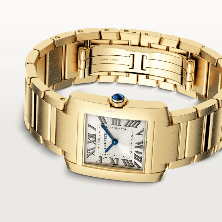 Cartier,Tank 32x27mm,32x27mm,Yellow Gold,Gold,Quartz,Sapphire,Crystal Glass,Square,WGTA0113