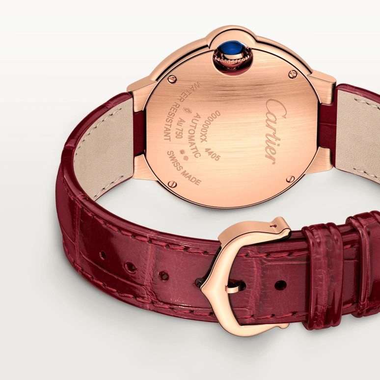 Cartier,Ballon Bleu de Cartier 33mm,33mm,Rose Gold,Silver,Automatic,Sapphire,Crystal Glass,Round,WJBB0080