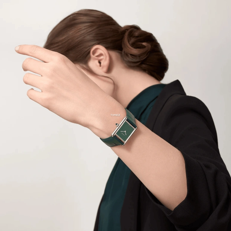 Cartier,Tank 33.70x25.50mm,33.70x25.50mm,Stainless Steel,Green,Quartz,Sapphire,Crystal Glass,Rectangular,WSTA0115