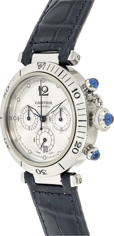 Cartier,Pasha de Cartier 38mm,38mm,Stainless Steel,Silver,Automatic,Chronograph,Day,W3103055