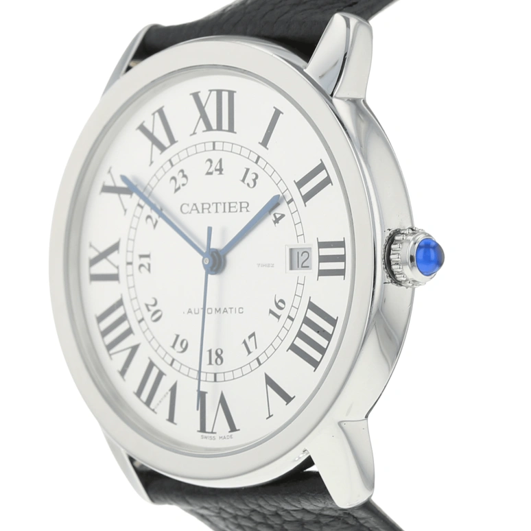 Cartier,Ronde de Cartier 42mm,42mm,Stainless Steel,Silver,Automatic,Day,Sapphire,Crystal Glass,WSRN0022