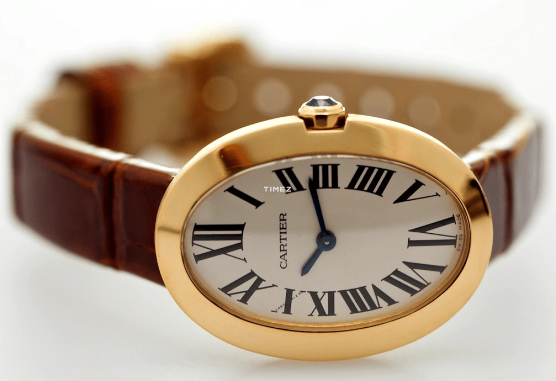 Cartier,Baignoire 31.60x24.50mm,31.60x24.50mm,Yellow Gold,Silver,Quartz,Sapphire,Crystal Glass,Oval,W8000009