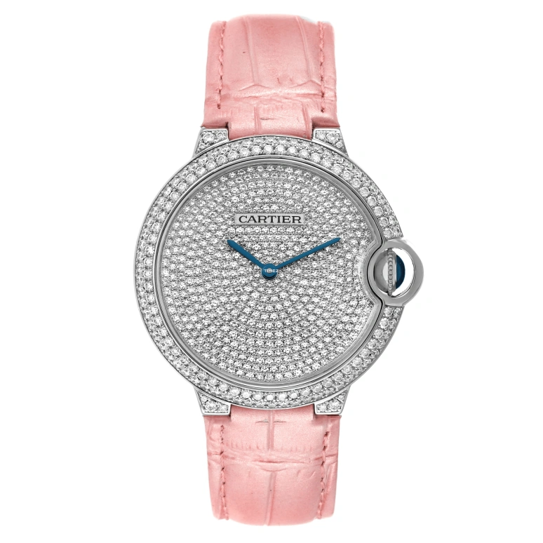 Cartier,Ballon Bleu de Cartier 36mm,36mm,White Gold,Silver,Automatic,Sapphire,Crystal Glass,Round,WE902042