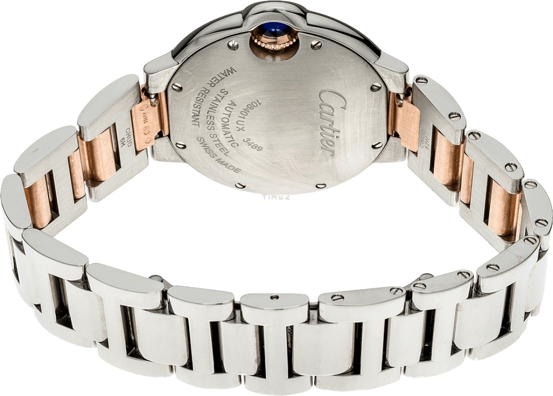 Cartier,Ballon Bleu de Cartier 33mm,33mm,Stainless Steel,Rose Gold,Rose Gold,Automatic,Sapphire,Crystal Glass,Round,WE902053