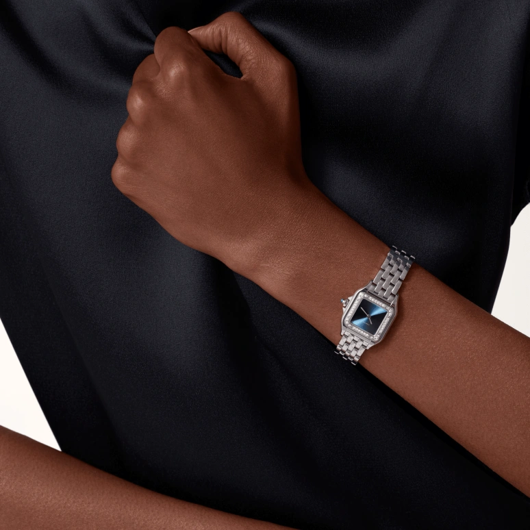 Cartier,Panthère de Cartier 22x30mm,22x30mm,Stainless Steel,Blue,Gradient,Ocean Blue,Quartz,Sapphire,Crystal Glass,Square,W4PN0013