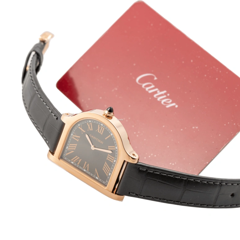 Cartier,Cloche de Cartier 37.15x28.75mm,37.15x28.75mm,Rose Gold,Grey,Handwound,38hours,In-house Caliber,WGCC0003