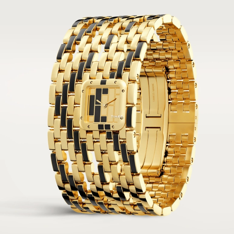 Cartier,Panthère de Cartier 22x19mm,22x19mm,Yellow Gold,Gold,Black,Quartz,Sapphire,Crystal Glass,Square,WGPN0017