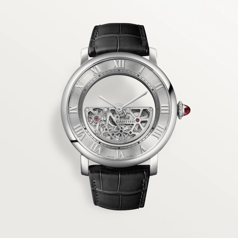 Cartier,Rotonde de Cartier 43.50mm,43.50mm,Platinum,Silver,Automatic,42hours,In-house Caliber,WHRO0078