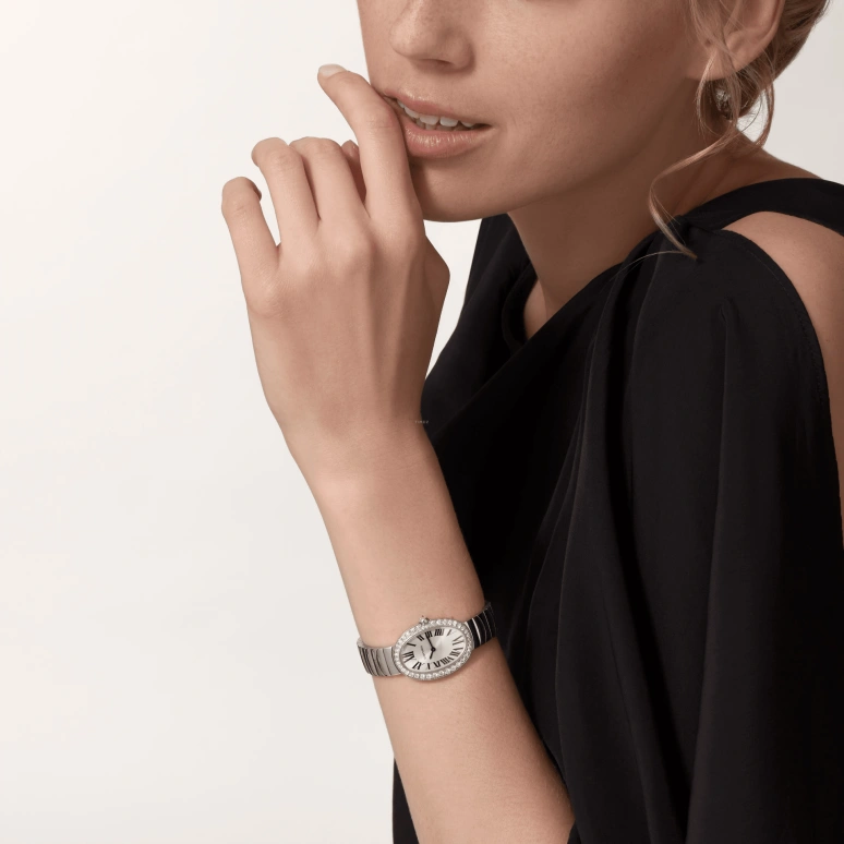 Cartier,Baignoire 31.60x23.30mm,31.60x23.30mm,White Gold,Silver,Quartz,Sapphire,Crystal Glass,Oval,WB520006