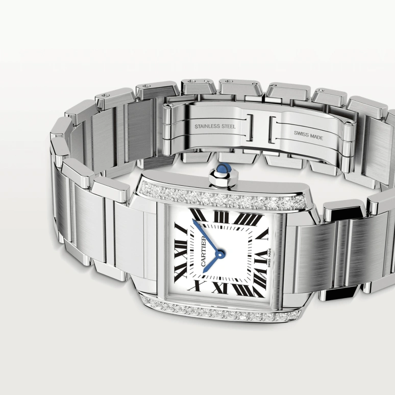 Cartier,Tank 30x25mm,30x25mm,Stainless Steel,Silver,Quartz,Sapphire,Square,W4TA0009