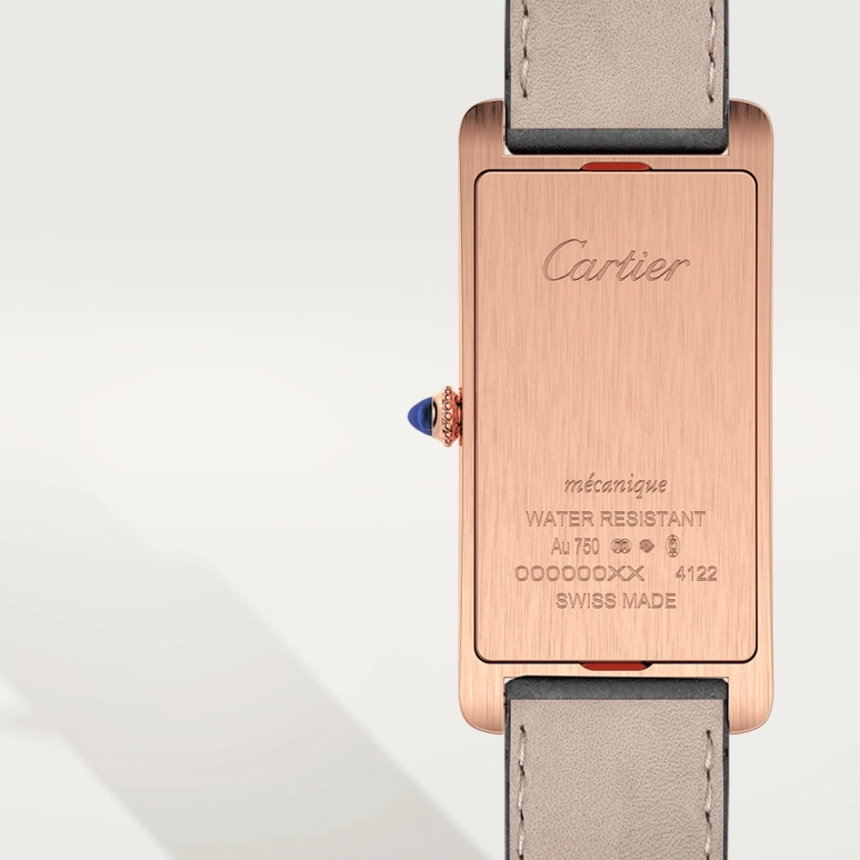 Cartier,Tank 46.30x23mm,46.30x23mm,Rose Gold,Black,Handwound,In-house Caliber,Hardlex,WGTA0025