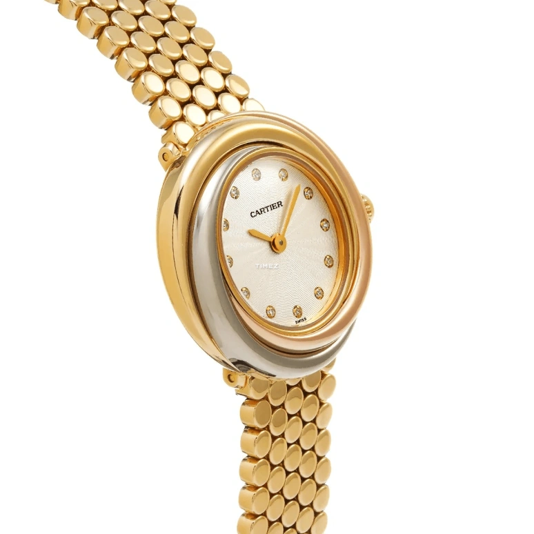 Cartier,Other 25.40mm,25.40mm,Yellow Gold,Silver,Quartz,Sapphire,Round,WG2002S8