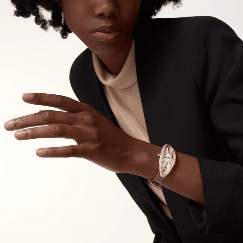 Cartier,Baignoire 52x23mm,52x23mm,Rose Gold,Silver,Handwound,38hours,In-house Caliber,WJBA0008