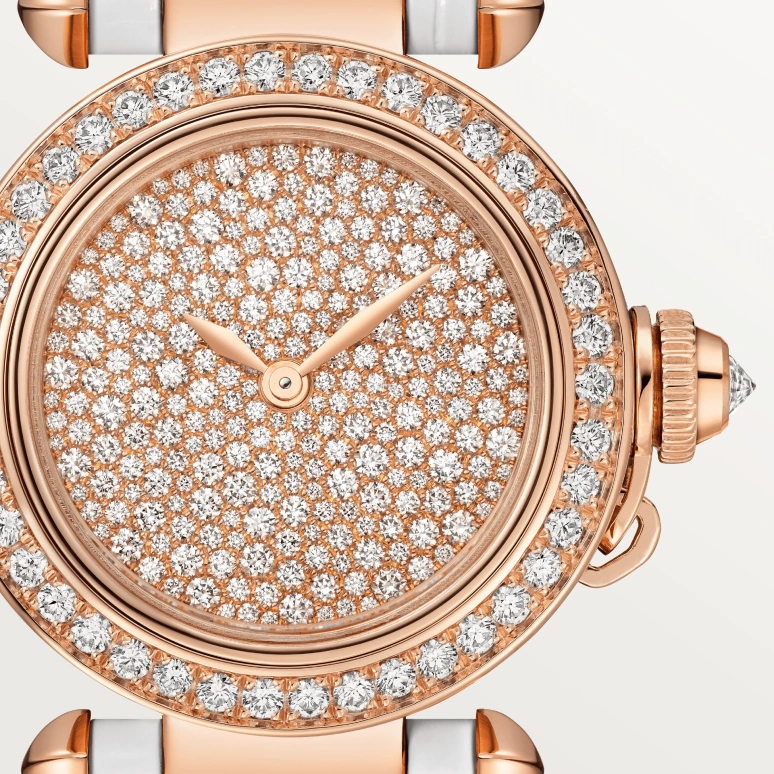 Cartier,Pasha de Cartier 30mm,30mm,Rose Gold,Quartz,Sapphire,Crystal Glass,Round,WJPA0042
