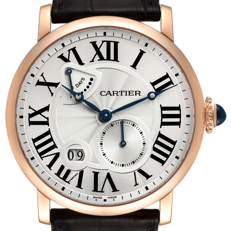 Cartier,Rotonde de Cartier 42mm,42mm,Rose Gold,Silver,Handwound,Power Reserve Indicator,Big Date,W1556203