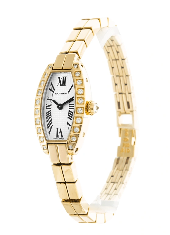 Cartier,Other 27mm,27mm,Yellow Gold,White,Quartz,Sapphire,Crystal Glass,Tonneau,WJ2007X3