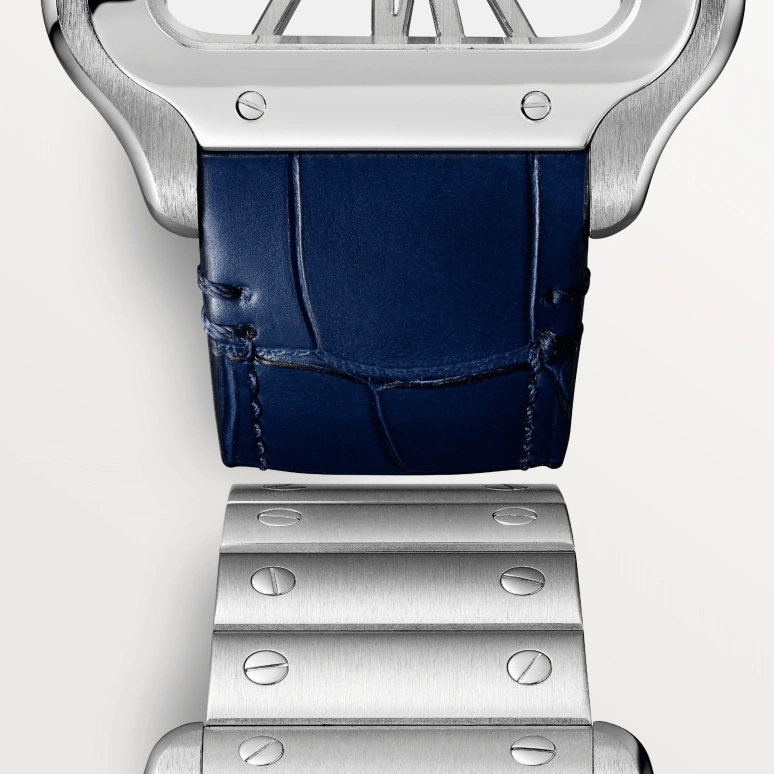 Cartier,Santos de Cartier 39.80mm,39.80mm,Stainless Steel,Silver,Handwound,72hours,In-house Caliber,WHSA0015