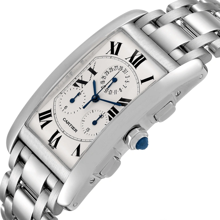 Cartier,Tank 36x27mm,36x27mm,Yellow Gold,Silver,Quartz,Chronograph,Sapphire,Crystal Glass,W26033L1
