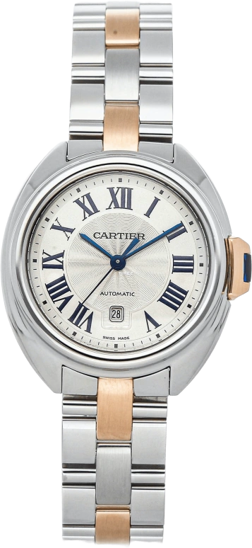 Cartier,Clé de Cartier 40mm,40mm,Stainless Steel,White,Automatic,Day,Sapphire,Crystal Glass,W2CL0012