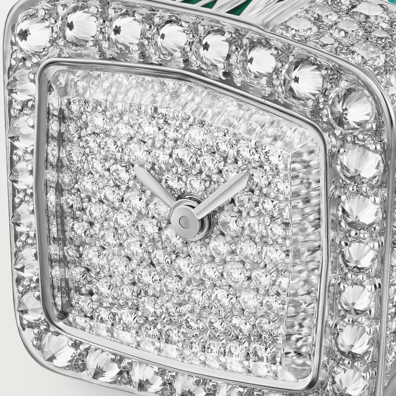 Cartier,Reflection de Cartier 18.40x17.50mm,18.40x17.50mm,White Gold,Silver,Quartz,Sapphire,Crystal Glass,Square,WJMC0002