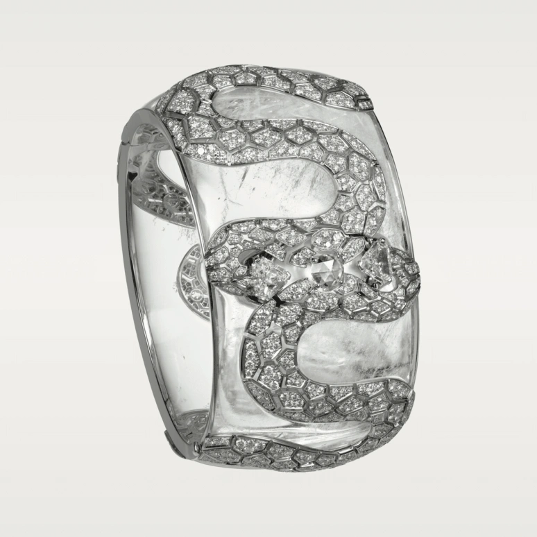 Cartier,High Jewelry Watches ,White Gold,Crystal,Silver,Quartz,Sapphire,Crystal Glass,Rose,HPI00647