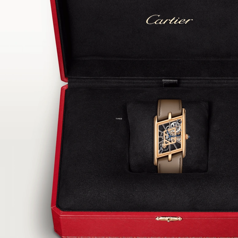 Cartier,Tank 47.20x26.20mm,47.20x26.20mm,Rose Gold,Skeleton,Handwound,Glass,Rectangular,WHTA0028