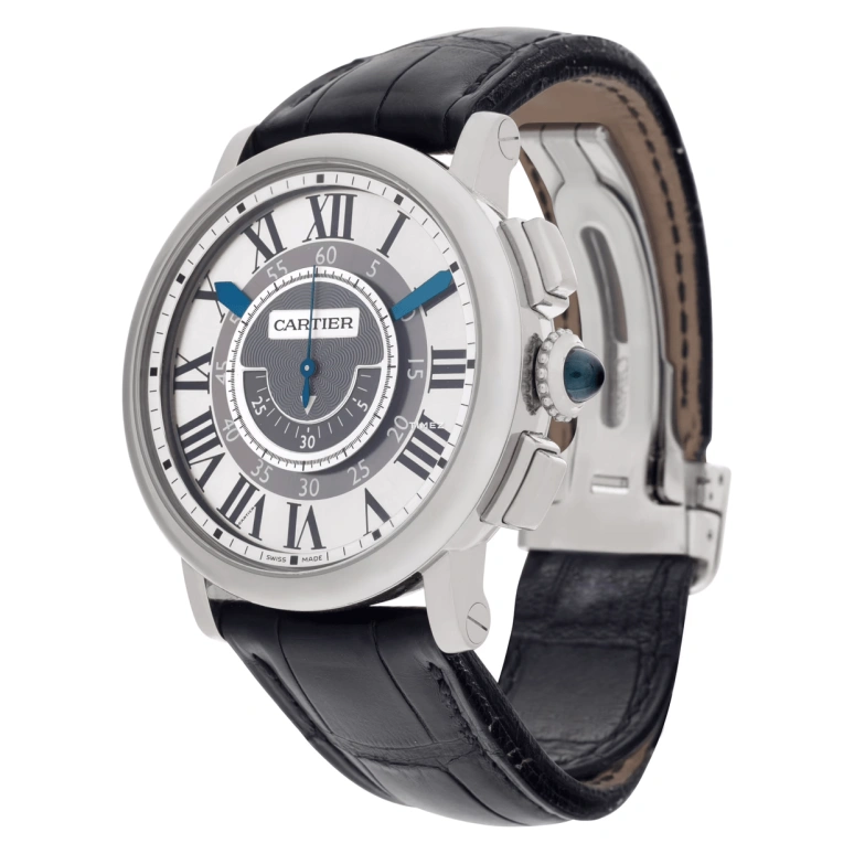 Cartier,Rotonde de Cartier 47.50mm,47.50mm,White Gold,Grey,Silver,Handwound,Chronograph,50hours,W1556051
