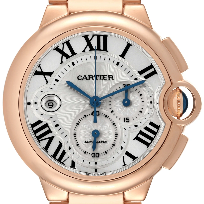 Cartier,Ballon Bleu de Cartier 47mm,47mm,Rose Gold,Silver,Automatic,Chronograph,Day,W6920010
