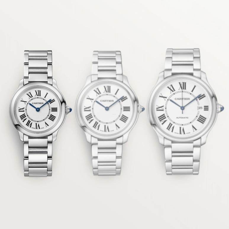 Cartier,Ronde de Cartier 29mm,29mm,Stainless Steel,Silver,Quartz,Sapphire,Crystal Glass,Round,WSRN0033