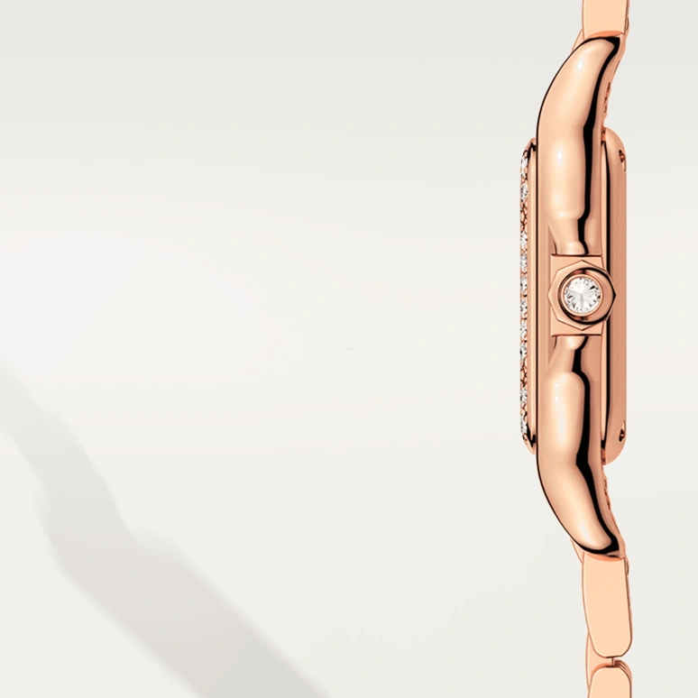 Cartier,Panthère de Cartier 22x30mm,22x30mm,Rose Gold,Silver,Quartz,Sapphire,Crystal Glass,Square,WJPN0008
